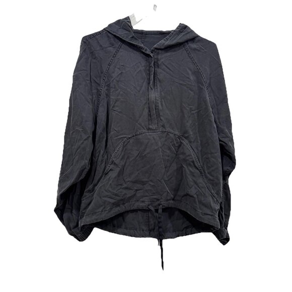 Lululemon Women’s S/M Gray Hooded Pullover Jacket Half Zip Waist Drawstring‎ - Picture 1 of 8